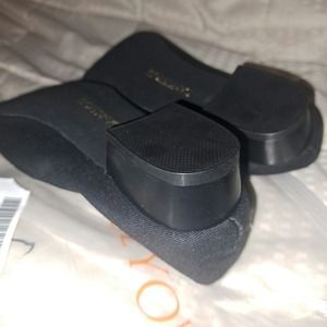 DANCEYOU Size 36 EU Black Canvas Character Dance Shoes with Elastic Strap